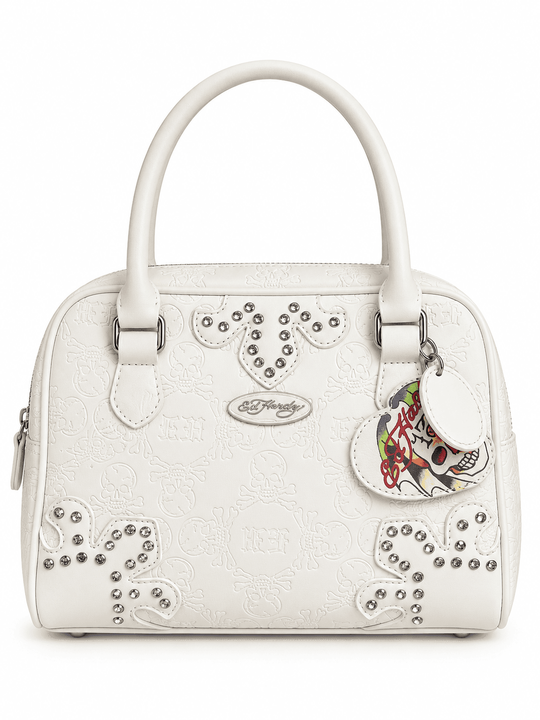 Bolso Ed Hardy blanco calaveras