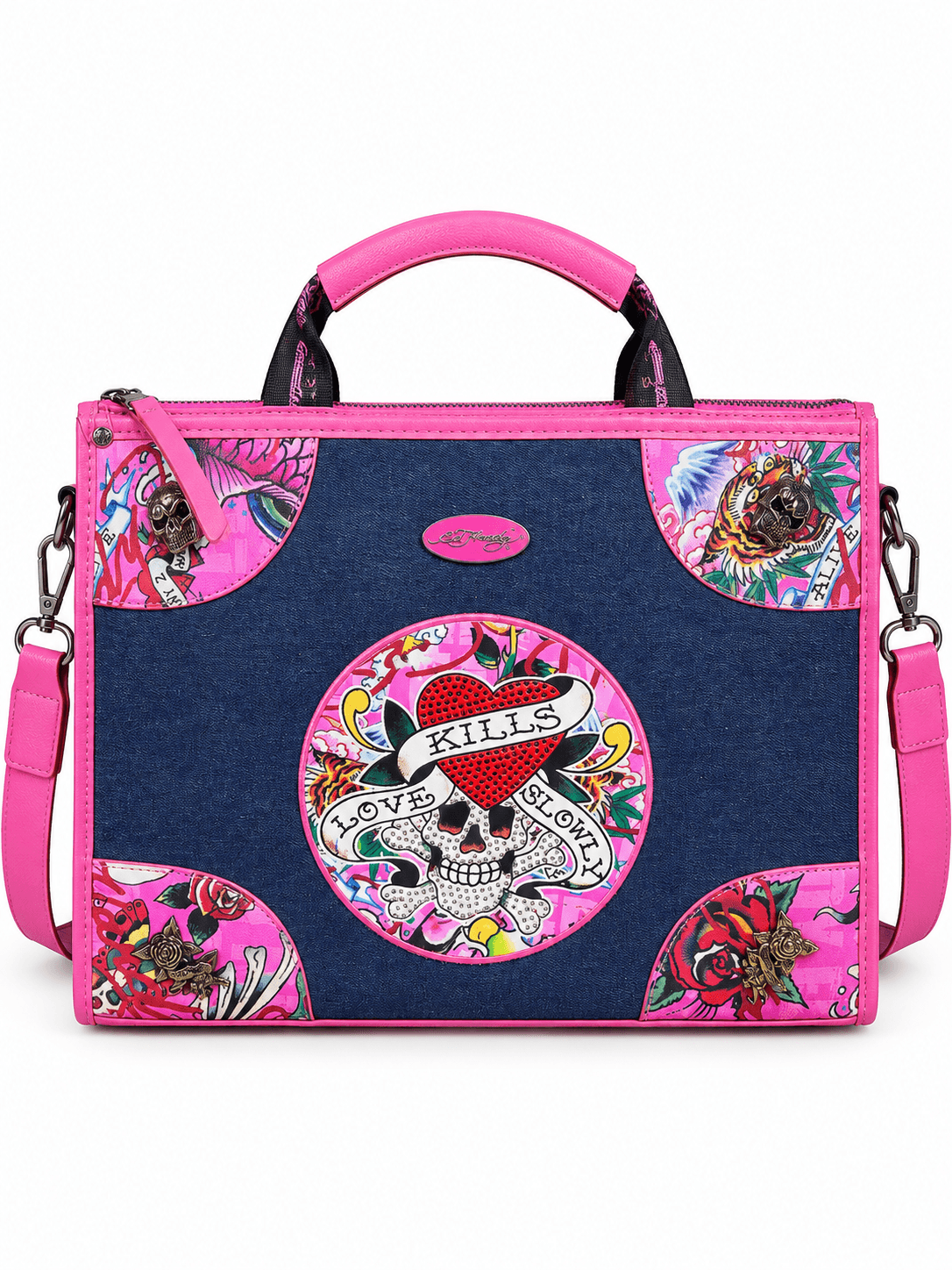 Bolso Ed Hardy rosa Love Kills Slowly