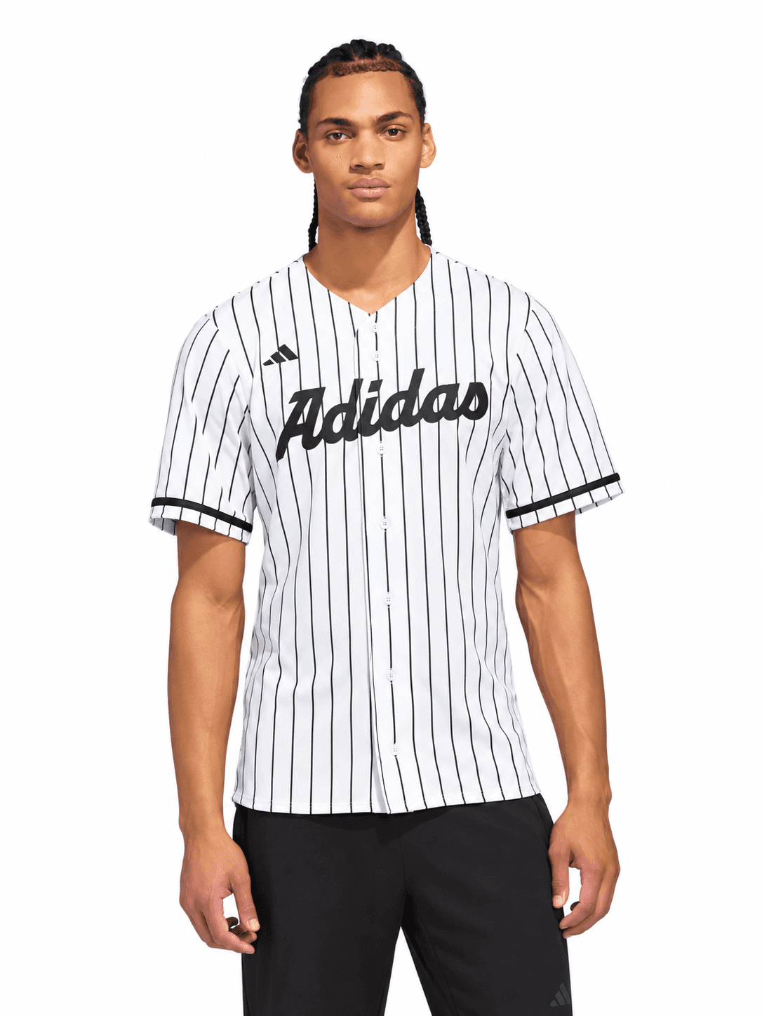 Camisa béisbol Adidas blanca rayada