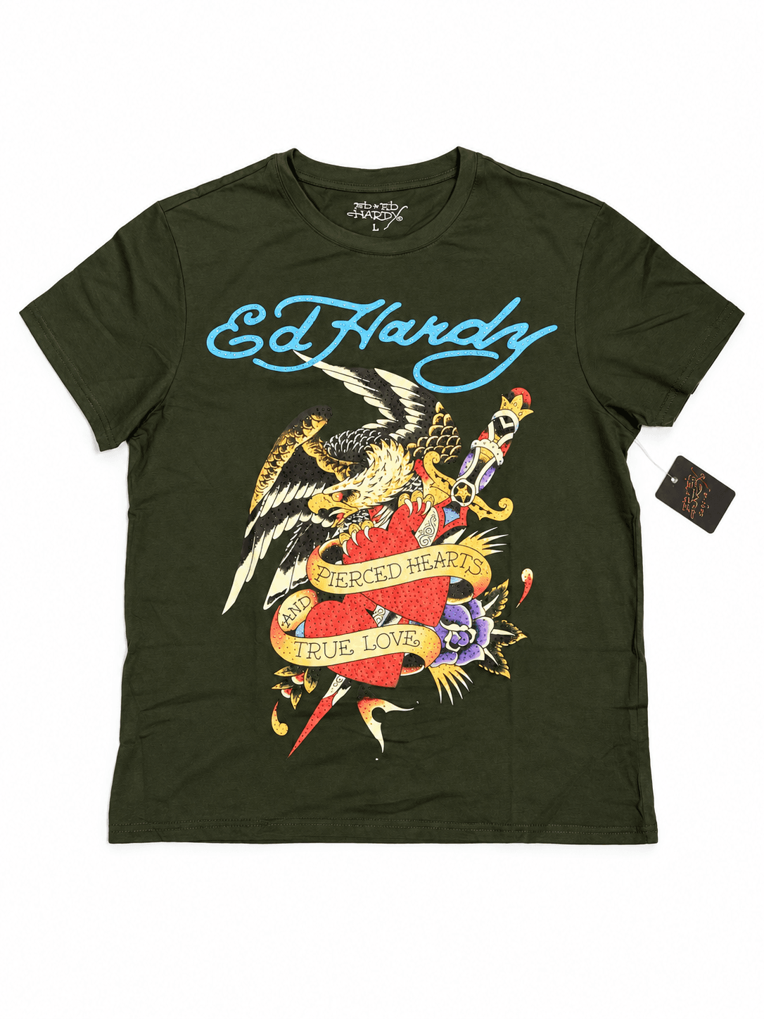 Camiseta Ed Hardy verde militar