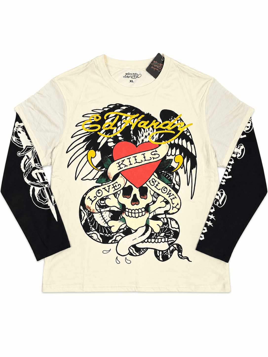 Camiseta manga larga Ed Hardy crema