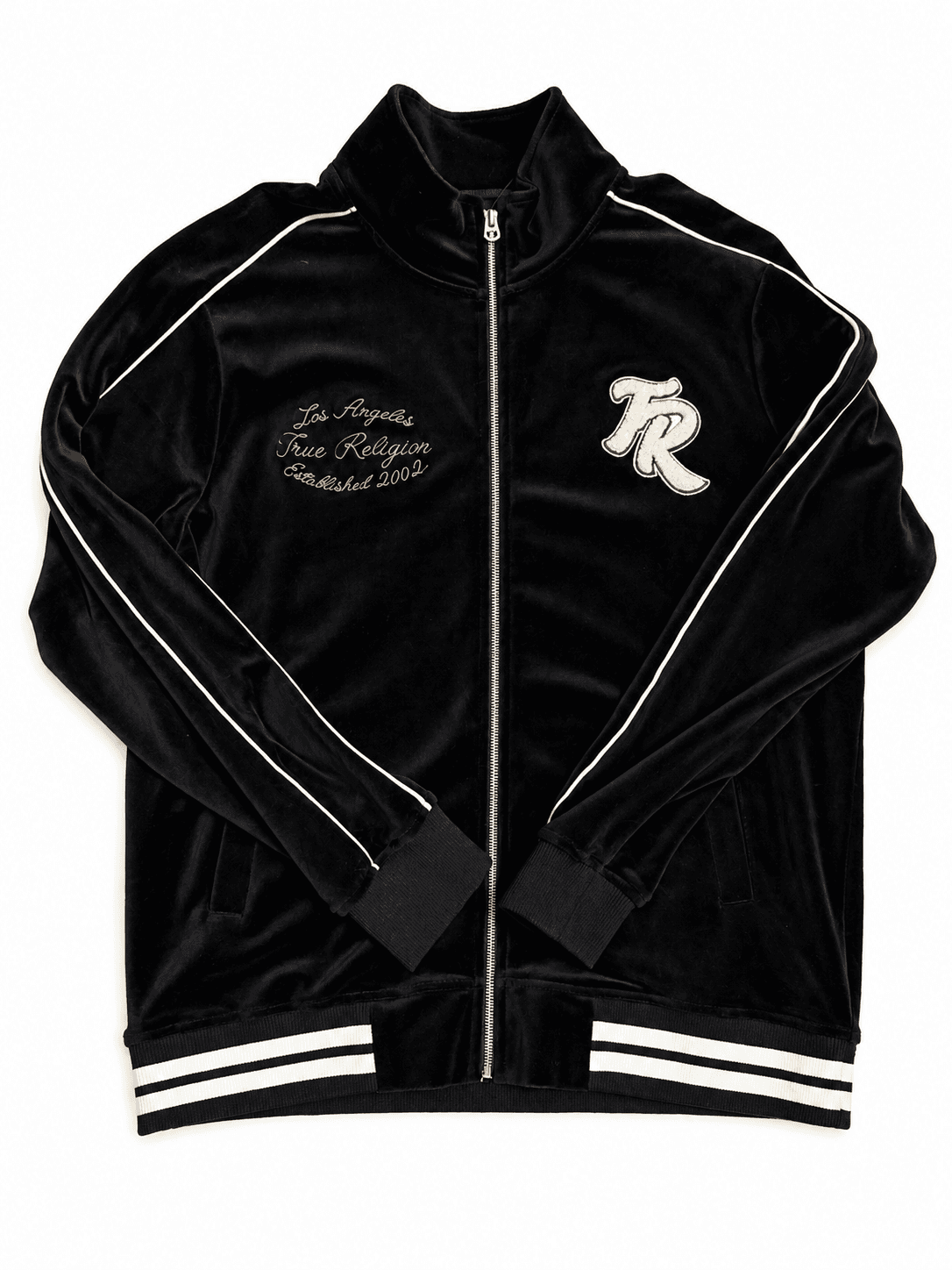 Chaqueta deportiva True Religion negra terciopelo
