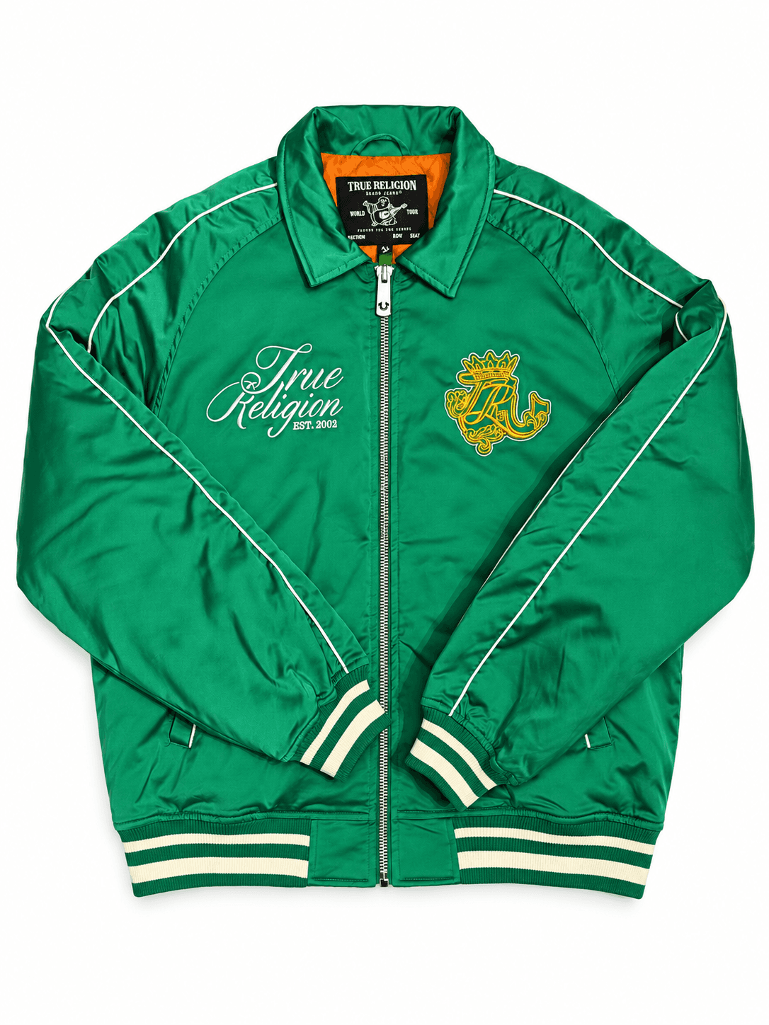 Chaqueta True Religion verde satinada