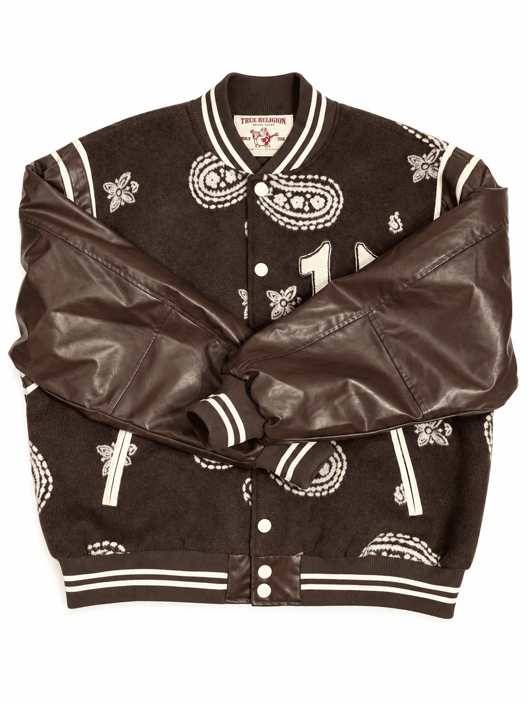Chaqueta varsity True Religion marrón paisley