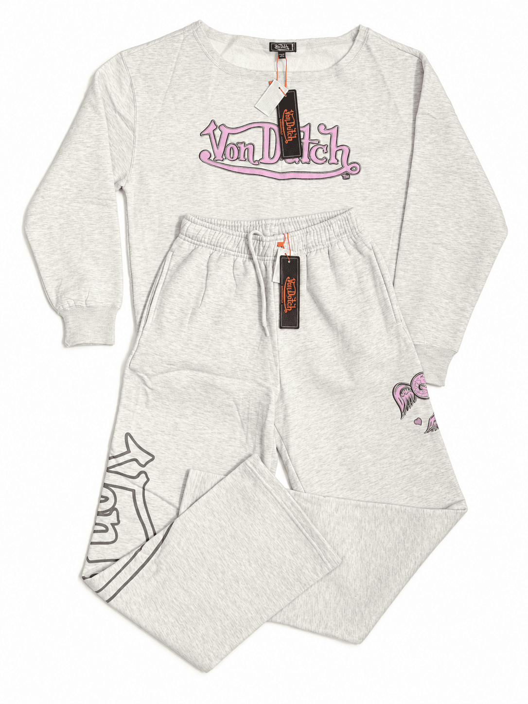 Conjunto Von Dutch gris claro